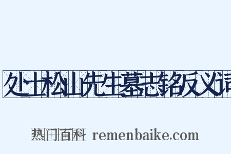 处士松山先生墓志铭反义词是什么意思的图片